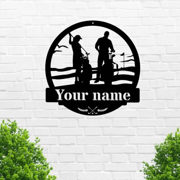 Custom Golf Metal Wall Sign - Personalized Golf Metal Wall Art - Golf Metal Wall Decor - Personalized Name Sign - Sports Lovers - Couple Golfer Gifts - Image 2