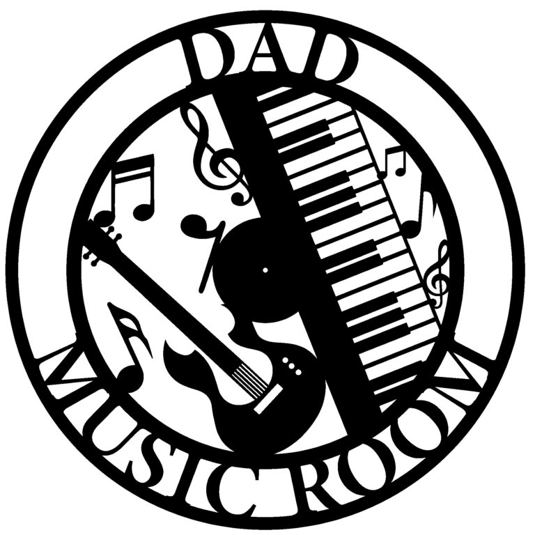 Custom Music Room Metal Wall Sign, Personalized Music Studio Metal Wall Art, Personalized Music Decor, Musical Sign, Musician Gift, Guitar Drums Keyboard Logo, Birthday Gift, 8-24 Inches