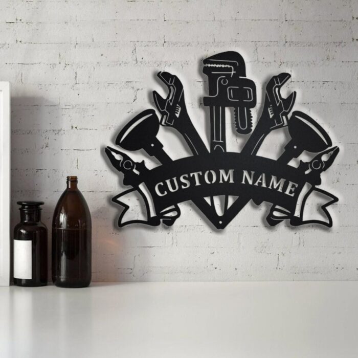 Custom Plumber Tools Metal Wall Art, Personalized Plumber Name Sign .Plumbing Metal Home Decor, Custom Plumber Name Wall Decor, Men's Personalized Gifts - Image 5