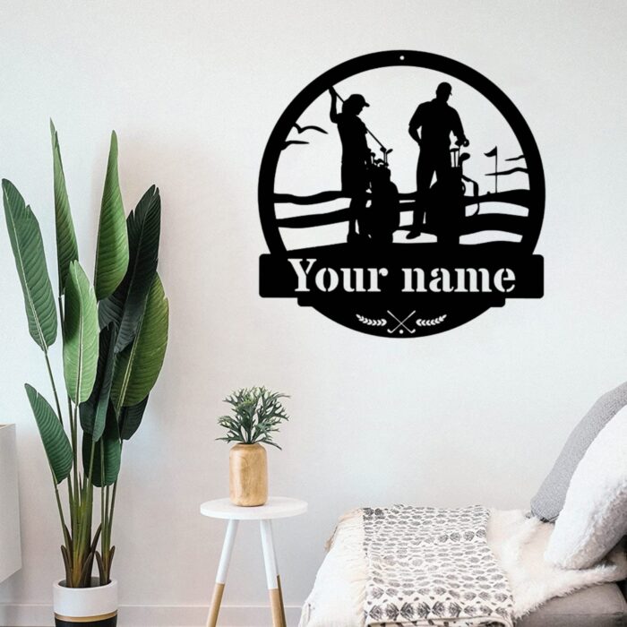 Custom Golf Metal Wall Sign - Personalized Golf Metal Wall Art - Golf Metal Wall Decor - Personalized Name Sign - Sports Lovers - Couple Golfer Gifts - Image 3