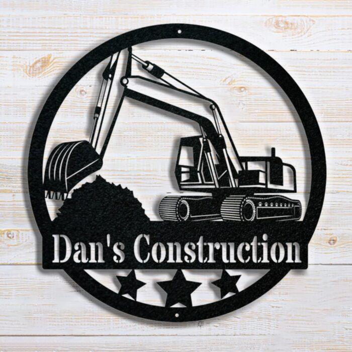 Personalized Excavator Metal Sign??Construction Metal Decor, Contractor Sign Business Sign, Construction Business Metal sign, Excavator Metal Wall Art, Personalized Name Wall Decor - Image 2