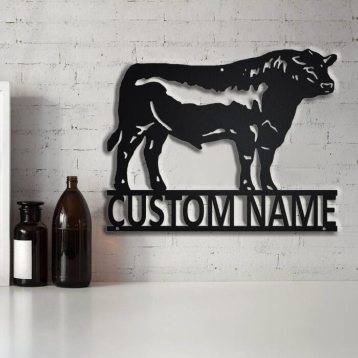 Custom Black Bull Metal Wall Art, Personalized Bull Name Sign,metal Outdoor Wall Art, Monogram Door Hanger,farmhouse Metal Sign, Farm Decoration, Cow Outdoor Custom Signs - Image 5