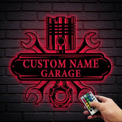 Custom Garage Metal Wall Art | Personalized Workshop Name Sign| Mechanic Decor | Artistic Decor | Great for Workshop | Father's Day Gift