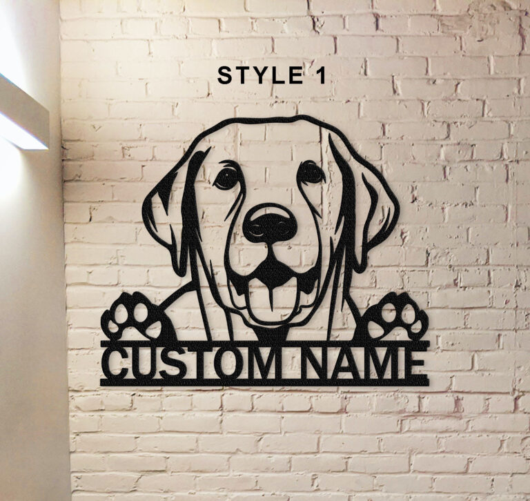 Custom Labrador Retriever Metal Sign,Personalized Dog Name Sign,Dog House Decor,Pet Lover Gift,Dog mom sign,Pet Wall Art,Dog Monogram Sign