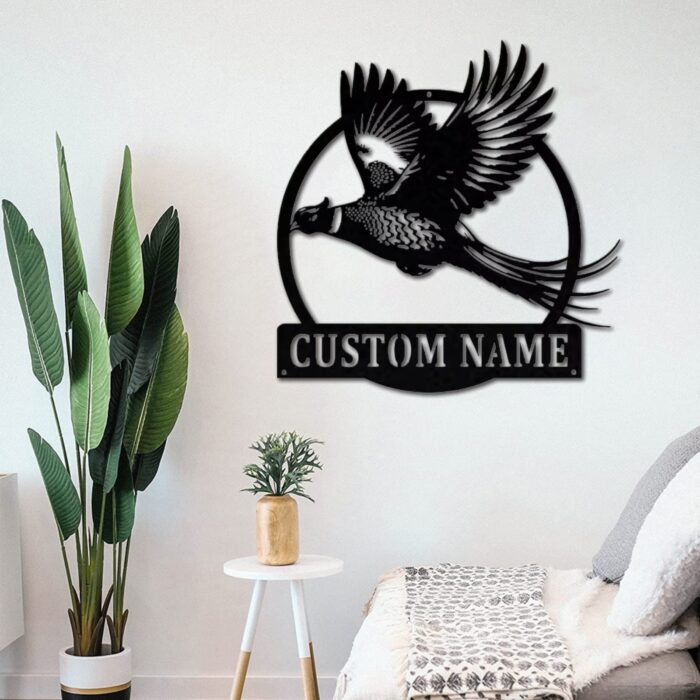 Custom Pheasant Metal Wall Sign - Personalized Pheasant Metal Wall Art - Pheasant Metal Wall Decor - Pheasant Name Sign - Pheasant Led Decor - Hunter Gifts - Image 3