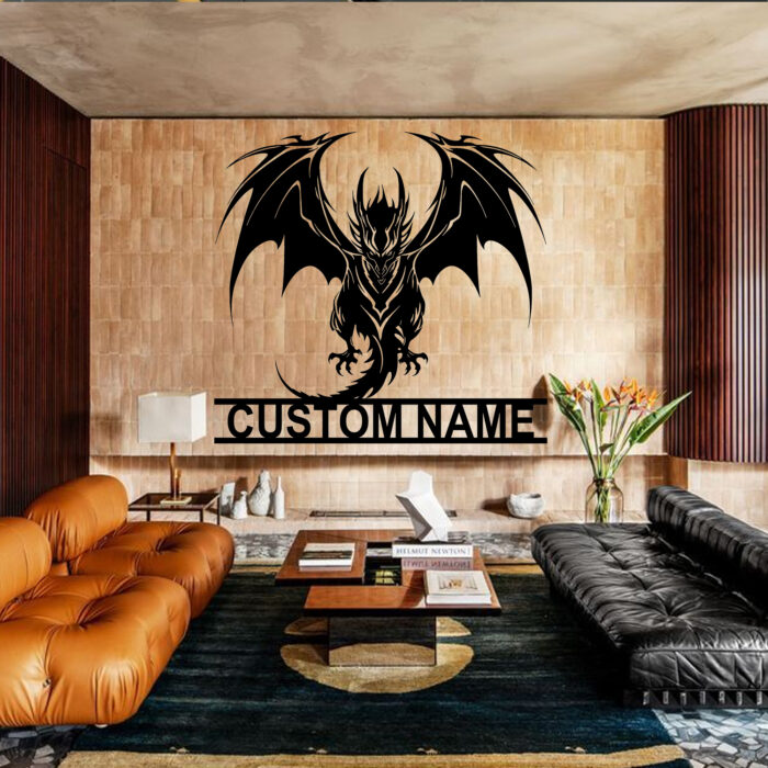 Custom Dragon Metal Wall Art??Custom Name Dragon Metal Sign With LED Light, Dragon Lover Gifts, Boy Room Decor?? Dragon Metal Art?? Birthday Gift??Man's Cave??Gaming Room Metal Wall Decor - Image 3