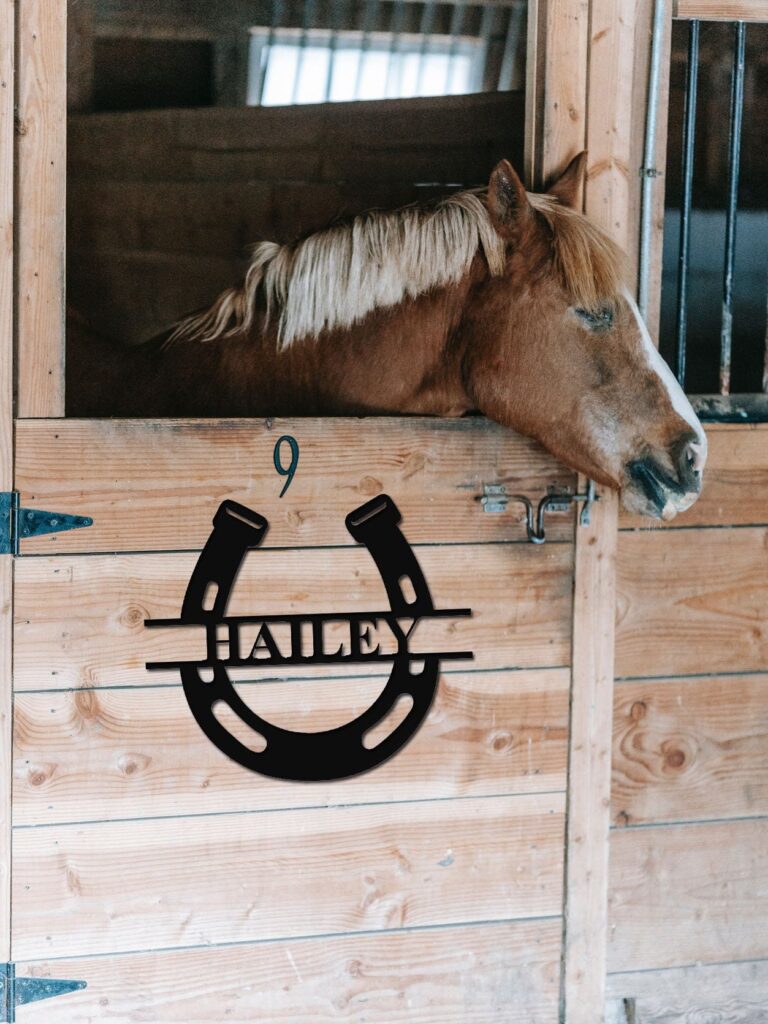 Custom Horse Name Sign Stable Name Plaque Horse Stall Sign Horse Farm Sign Barn Decor Horse Wall Decor Equestrian gift