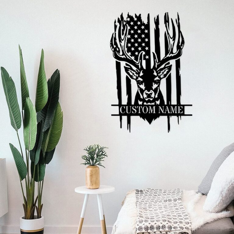 VVEDESIGN Custom Deer Metal Wall Sign - Personalized Deer Metal Wall Art - Deer Metal Wall Decor - Personalized Home Decor - Custom Metal Name Sign - Indoor Signs - Image 3