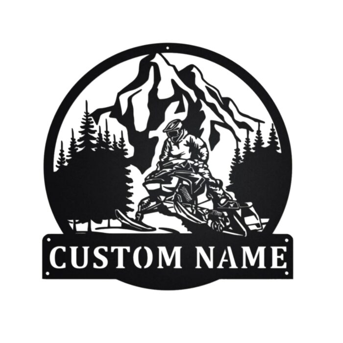 Snowmobile Metal Home Decor,Personalized Snowmobiler Metal Name Sign, Custom Snowmobile Jump Metal Wall Art, Custom Snowmobile Signs for Home Decor, Decoration for Room,