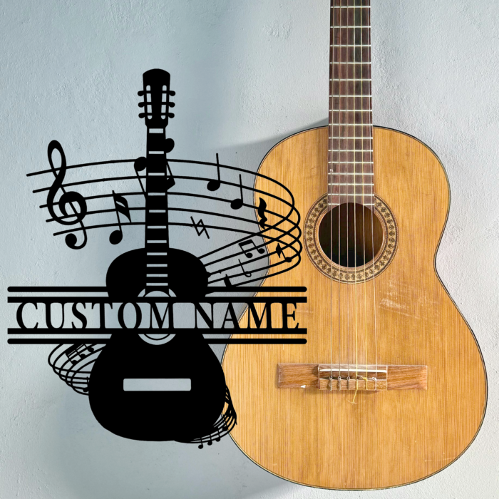 Personalized Guitar Metal Sign,Custom Guitar Wall Art Decor for Music Lovers,Metal Wall Hanging for Musicians,Guitar Studio Sign,Gift For Guitarist,8-24 Inch - Image 2