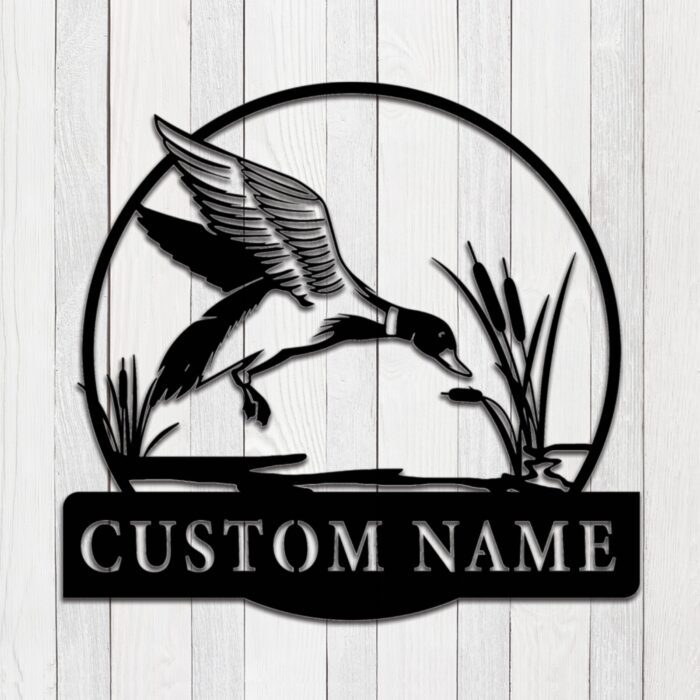 Custom Duck Metal Wall Sign - Personalized Duck Metal Wall Art - Duck Metal Wall Decor - Duck Hunting Gifts - Duck Farm Signs - Duck Led Decor