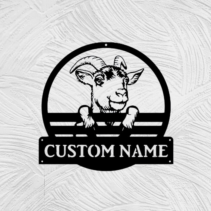 Personalized Sheep Metal Sign, Custom Goat Farm Sign, Metal Goat Farmhouse Decor, Personalized Farm Name Sign, Animals Decor Gifts