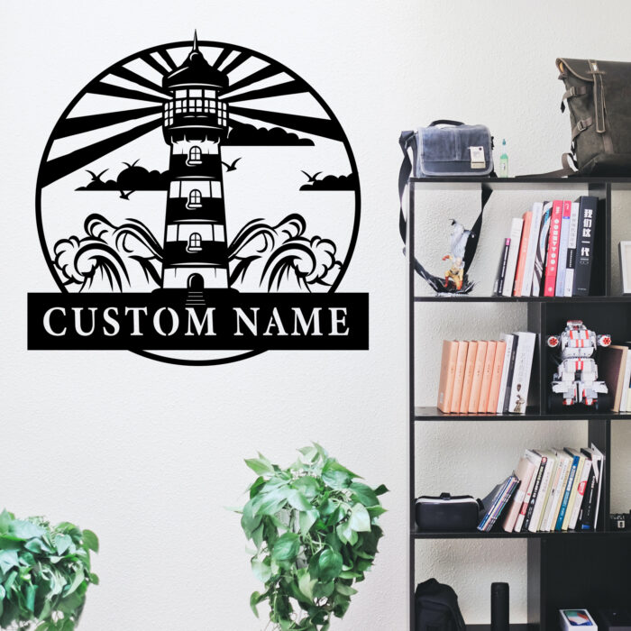 Custom Lighthouse Metal Wall Sign - Personalized Lighthouse Metal Wall Art - Lighthouse Metal Wall Decor - Lighthouse Name Signs - Lighthouse Led Decor - Image 5