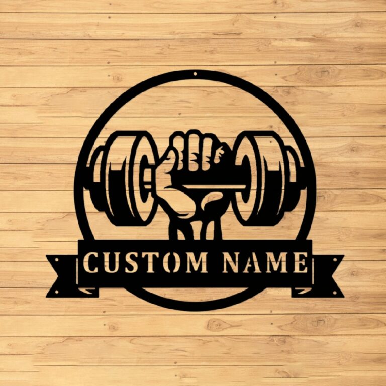 VVEDESIGN Custom Gym Metal Wall Sign - Personalized Gym Metal Wall Art - Gym Metal Wall Decor - Personalized Home Decor - Name Sign - Gift for Him