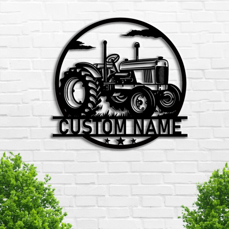 ElevateIQ Custom Tractor Metal Wall Sign - Personalized Tractor Name Art, Farmhouse Decor for Garage - Gifts for Farmers - Custom Tractor, Housewarming Gift, Black, 8 to 24 Inches - Image 5