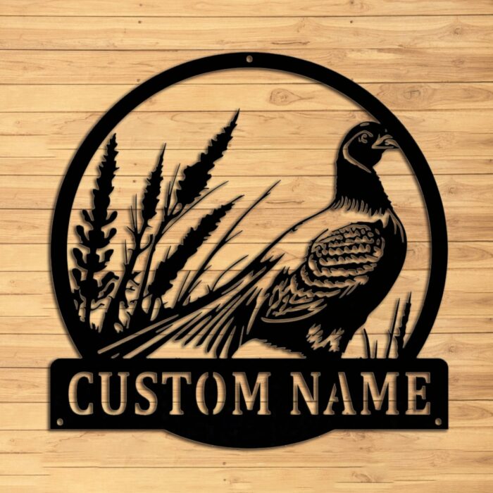 Custom Pheasant Metal Wall Sign - Personalized Pheasant Metal Wall Art - Pheasant Metal Wall Decor - Pheasant Name Sign - Pheasant Led Decor - Hunter Gifts