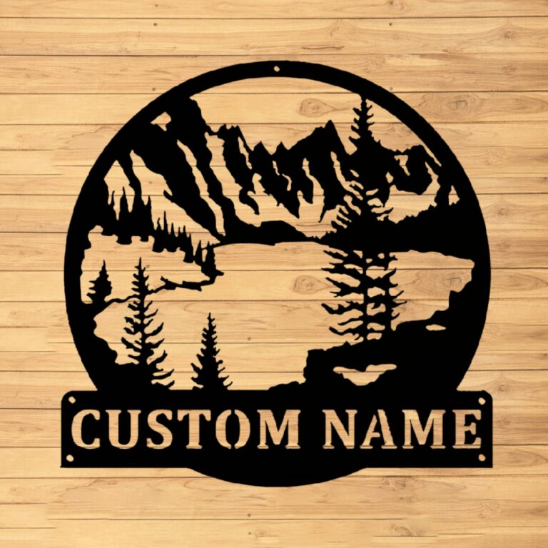 VVEDESIGN Custom Mountain Metal Wall Sign - Personalized Mountain Metal Wall Art - Mountain Metal Wall Decor - Housewarming Gifts - Bedroom Wall Decor - Indoor Signs