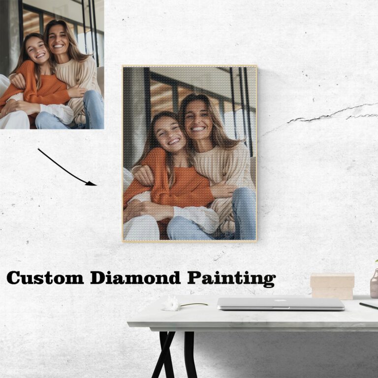 Custom Diamond Painting,Custom Photo Gift,Personalized 5D Full Drill Diamond Art,DIY Gift for Family,Anniversary Birthday Gift for Her/Him