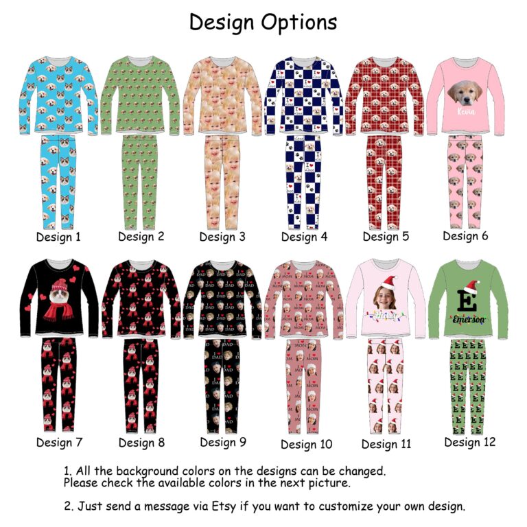 Custom Face Pajamas Set for Kids, Personalized Face Pajama Top Pants, PJ Set for Boys Girls, Photo Pajama Pants, Gift for Son Daughter Child