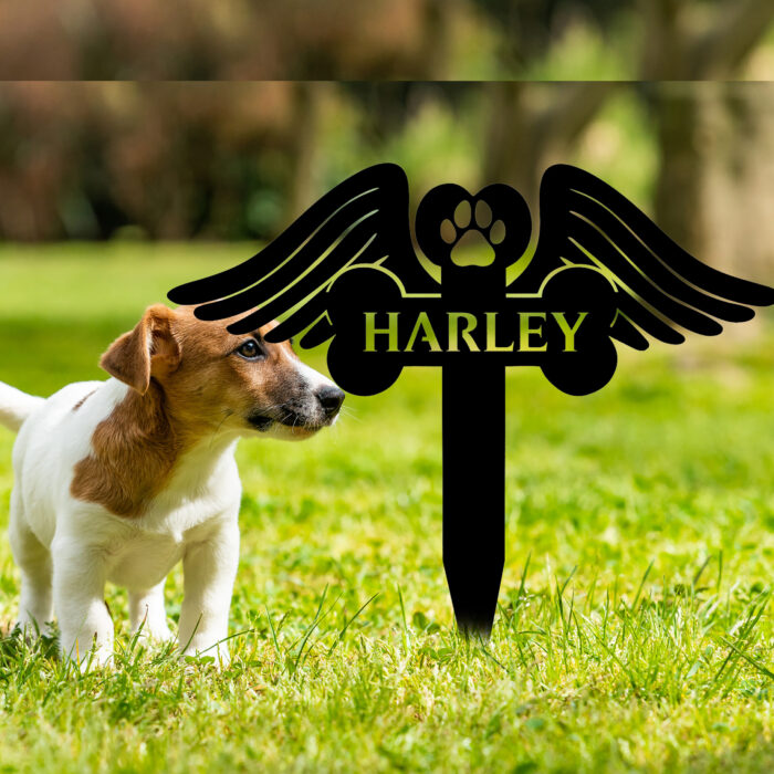 IOVEQG Personalized Dog Memorial Grave Stake | Dog Memorial Sign | Dog Memorial Cross | Pet Sympathy Gift - Image 3