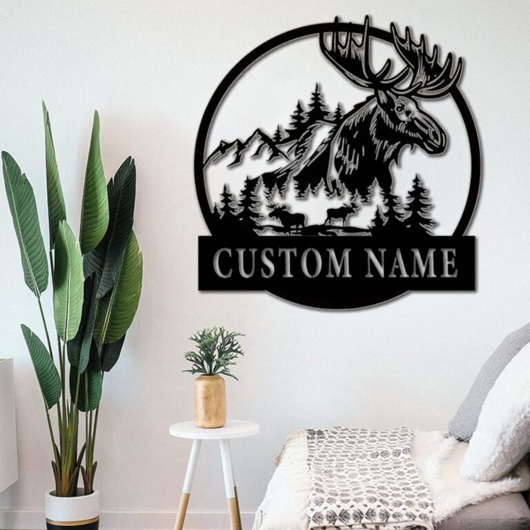 NimveWars Custom Elk Deer Metal Wall Sign-Personalized Elk Deer Metal Wall Art-Elk Deer Metal Wall Decor-Personalized Sign-Gift for Family-Name Wall Decor - Image 3