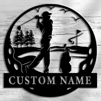 Custom Golf Metal Name Sign,Personalized Golf Meatl Wall Hanging,Golf Metal Wall Art,Golf Club Decor,Man Cave Sign,Golf Lover Gift,8-24 Inch