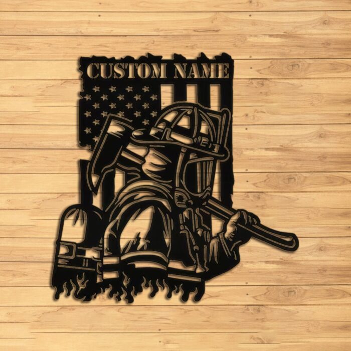 Custom Firefighter Metal Wall Sign - Personalized Firefighter Metal Wall Art - Firefighter Metal Decor - Firefighter Name Signs - Fireman Last Name Signs - Firefighter Home Decor