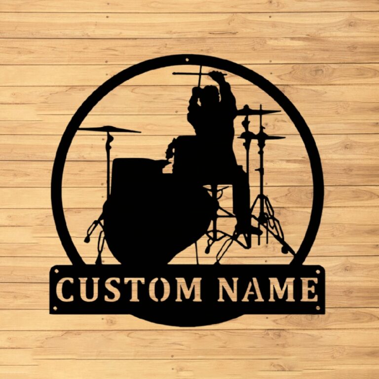 VVEDESIGN Custom Drummer Metal Wall Sign - Personalized Drummer Metal Wall Art - Drummer Metal Wall Decor - Personalized Home Decor - Housewarming Gift