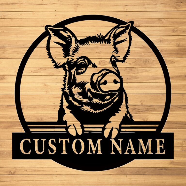 Custom Pig Metal Wall Signs-Personalized Pig Metal Wall Art-Pig Metal Wall Decor-Custom Pig Farm Sign-Pig Owner Gift-Pigs Farmhouse Decor