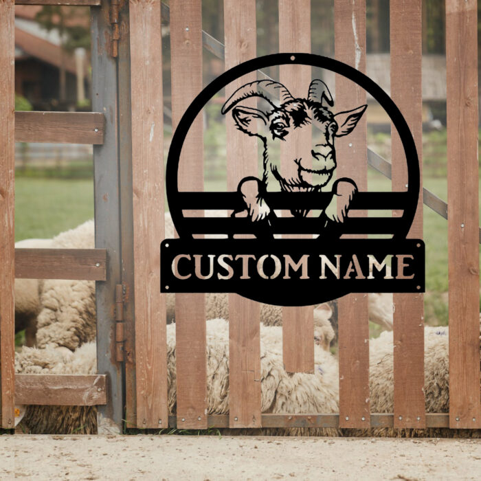 Personalized Sheep Metal Sign, Custom Goat Farm Sign, Metal Goat Farmhouse Decor, Personalized Farm Name Sign, Animals Decor Gifts - Image 2