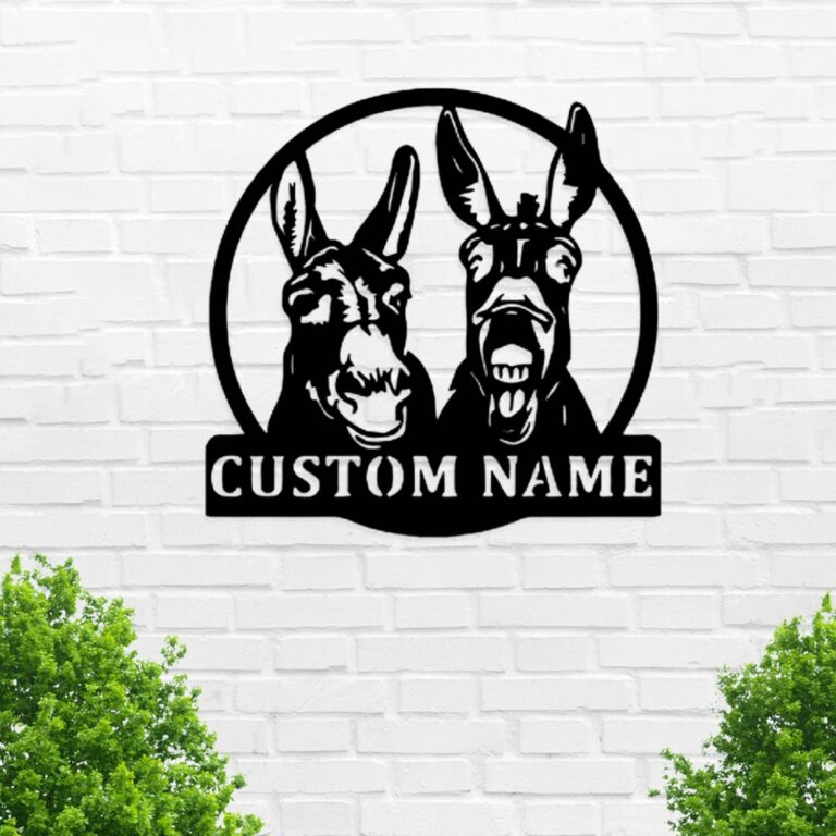 VVEDESIGN Custom Donkeys Metal Wall Sign - Personalized Donkeys Metal Wall Art - Donkeys Metal Wall Decor - Last Name Sign - Custom Home Decor - Housewarming Gifts - Image 2