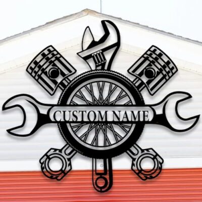 Personalized Garage Metal Sign, Garage Metal Sign, Mechanic Gift, Home Gift, Gift For Dad, Garage Decor, Custom Garage Logo, 8-24 Inches