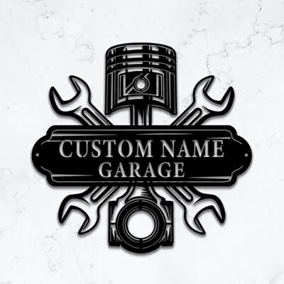 Custom Garage Tools Repair Metal Wall Art,Personalized Garage Name Sign,Spanner Decor,Garage Decor,Workshop Sign,Car Lover Gift,8-24 Inch
