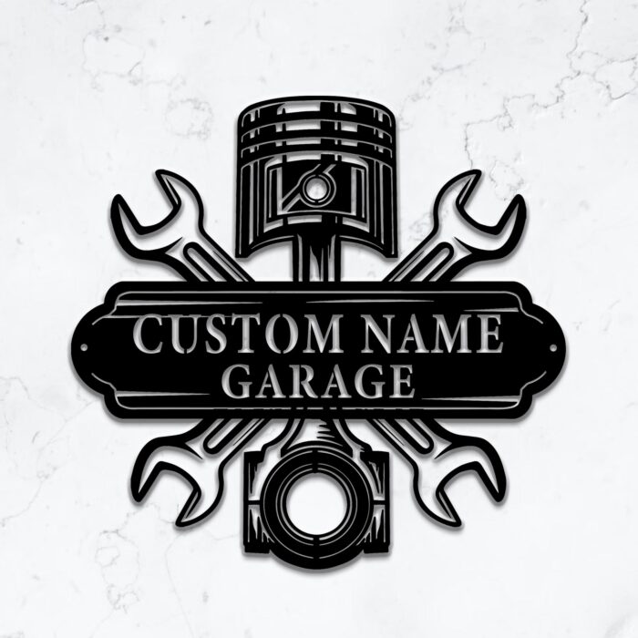Custom Garage Tools Repair Metal Wall Art,Personalized Garage Name Sign,Spanner Decor,Garage Decor,Workshop Sign,Car Lover Gift,8-24 Inch