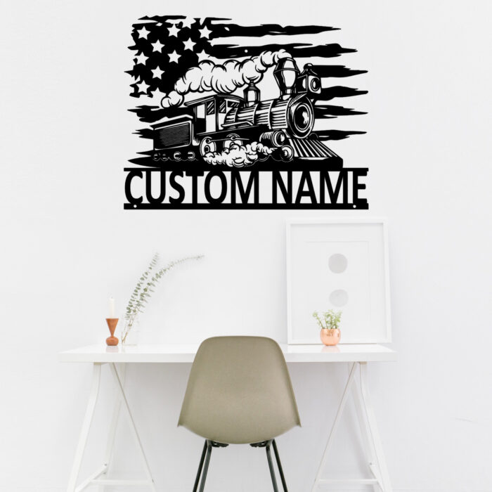 Custom Train Metal Wall Sign - Personalized Train Metal Wall Art - Train Metal Wall Decor - US Train Name Signs - Train Led Decor - Train Lover Gift - Image 4