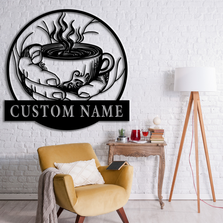 Personalized Coffee Station Wall Art,Custom Coffee Sign Metal Sign,Coffee Bar Wall Hanging,Coffee Lovers Gifts,8-24 Inch - Image 6