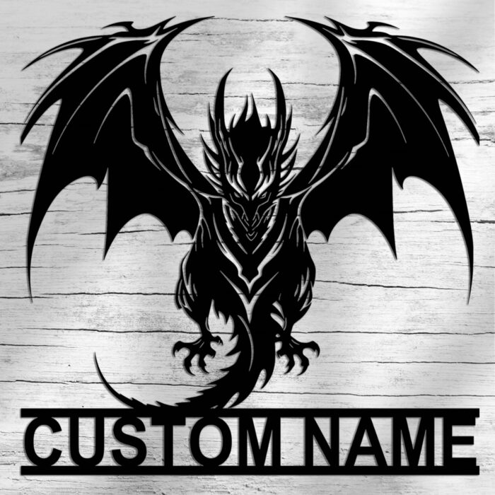 Custom Dragon Metal Wall Art??Custom Name Dragon Metal Sign With LED Light, Dragon Lover Gifts, Boy Room Decor?? Dragon Metal Art?? Birthday Gift??Man's Cave??Gaming Room Metal Wall Decor - Image 2