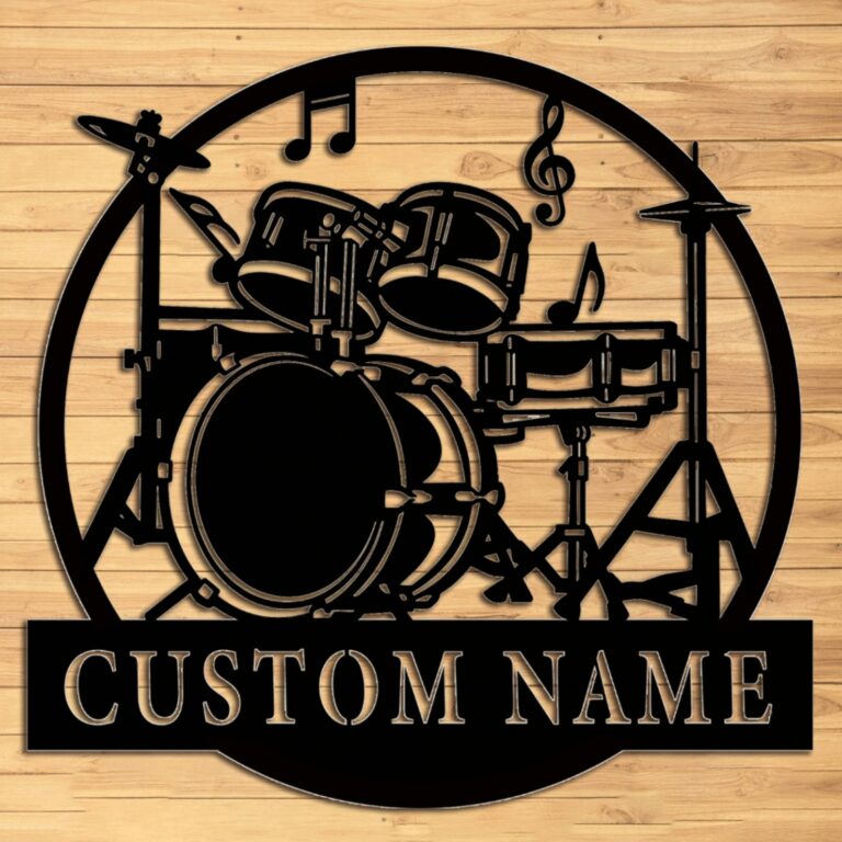 Custom Drum Metal Wall Sign-Personalized Drum Metal Wall Art-Drum Metal Wall Decor-Custom Name Logo-Personalized Logo-Name Sign