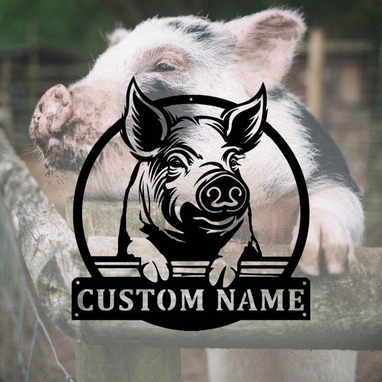 Custom Pig Metal Wall Decorations, Pig Art Signs, Pig Signs, Metal Pig Wall Art, Metal Wall Decorations, Metal Wall Hangings, Gift For Friends, Gift For Family - Image 3