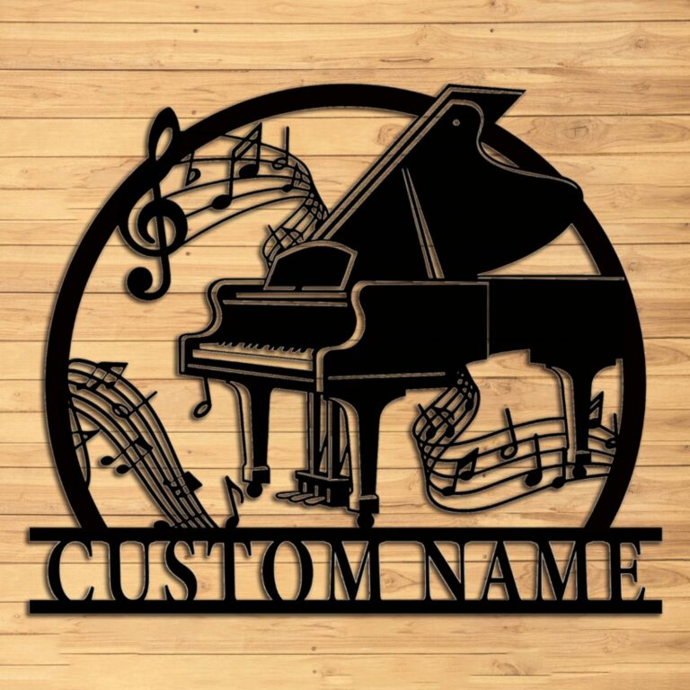 NimveWars Custom Piano Metal Wall Sign-Personalized Piano Metal Wall Art-Piano Metal Wall Decor-Custom Metal Signs-Metal Wall Art-Custom Name Logo