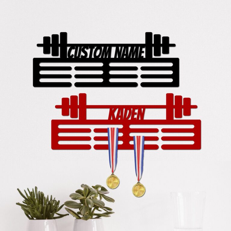 Powerlifting Medal Hanger Powerlifting Medal Holder 12 Rungs for Medals & Ribbons, Weightlift Medal Display Rack Powerlifting Award Display