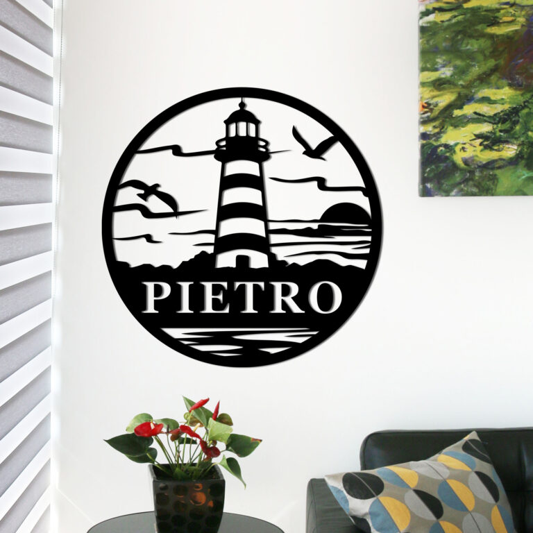 Gerryed Custom Lighthouse Sign Personalized Lighthouse Metal Wall Art Beach Themed Wall Decor Beach House Decor Housewarming Gift - Image 2