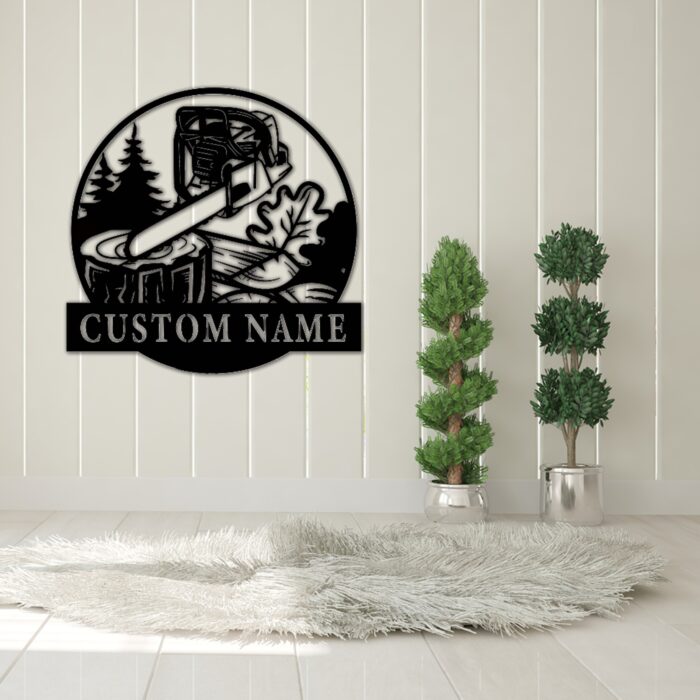 Personalized Logging Chainsaw Metal Wall Art, Custom Logger Name Sign Decoration For Room, Logging Metal Home Decor, Custom Logging, New Home Gift - Image 4