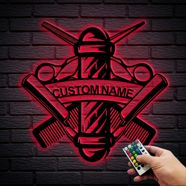 Personalized Barbershop Metal Sign | Custom Barbershop Name Wall Art | Metal Wall Decor | Barber Shop Gift | Hairstylist Gift | Housewarming Gift | 8-24 Inches - Image 3