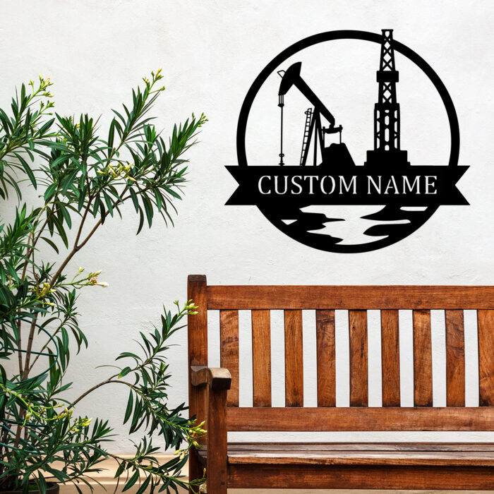 Custom Oil Rig Metal Wall Sign - Personalized Oil Rig Metal Wall Art - Oil Rig Metal Wall Decor - Oil Rig Name Signs - Oil Rig Led Decor - Oil Rig Welcome Sign - Image 2