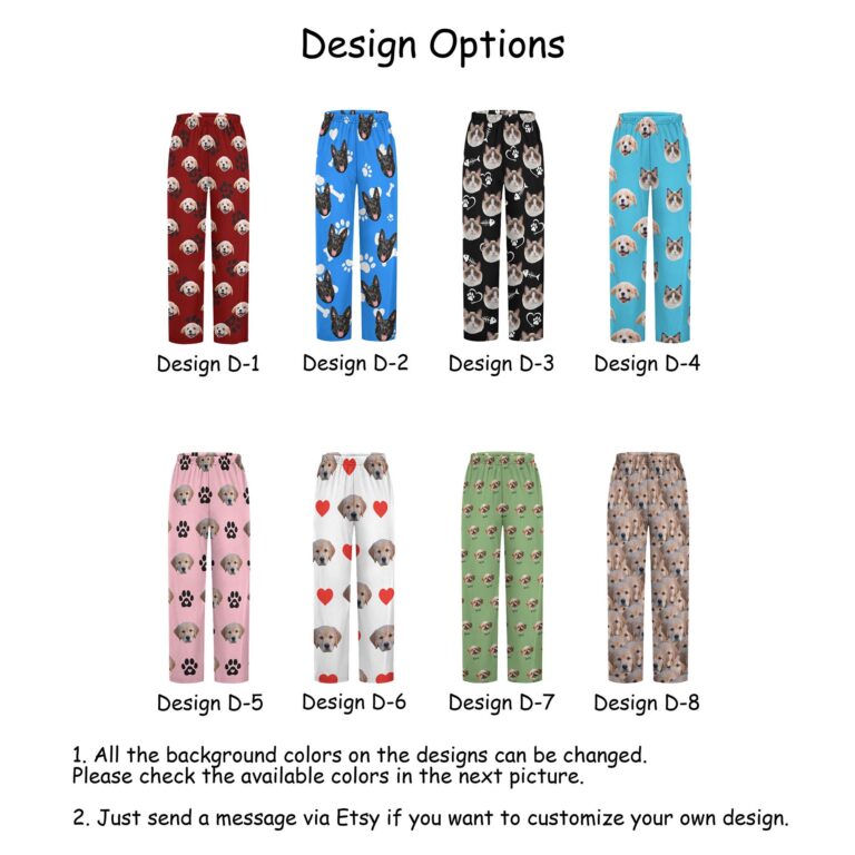 Personalized Photo Pajama Pants for Men Women Kids, Custom Picture PJ Bottoms, Family Face Pajamas, Cat Dog Pet Face Pants, Birthday Gift