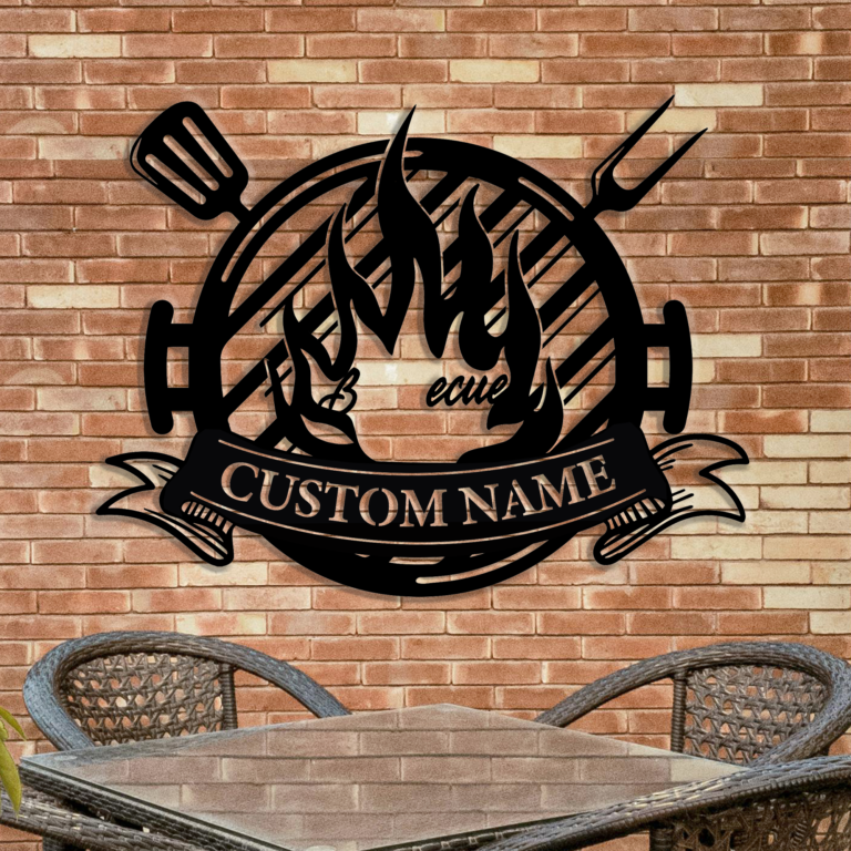 Custom BBQ Sign Personalized Barbecue Metal Sign,Grill Sign Wall Art Barbecue Garden Bar,Outdoor Decor BBQ Lover's Gift, 8-24 Inch - Image 3