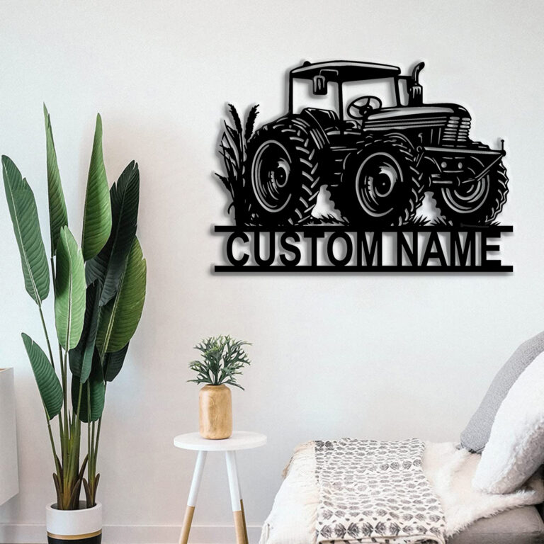 ElevateIQ Custom Tractor Metal Wall Sign - Personalized Tractor Name Art, Farmhouse Decor for Garage - Gifts for Farmers - Custom Tractor, Housewarming Gift, Black, 8 to 24 Inches - Image 6