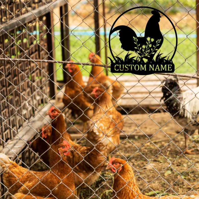 Custom Metal Chicken Coop Sign, Personalized Chicken Name Sign, Custom Metal Chicken Farm Sign, Chicken Signs for Coop Outdoor Hen House - Image 3