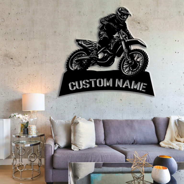 Custom Dirt Bike Metal Wall Art | Dirtbike Metal Sign | Motocross Decor | Biker Name Metal Sign | Motorcycle Biker Gift | 8-24 Inch - Image 2